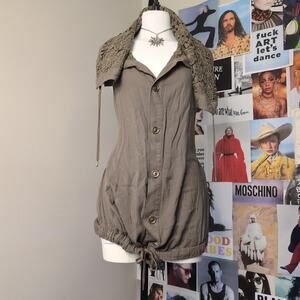 Bohemian Green Hooded Top